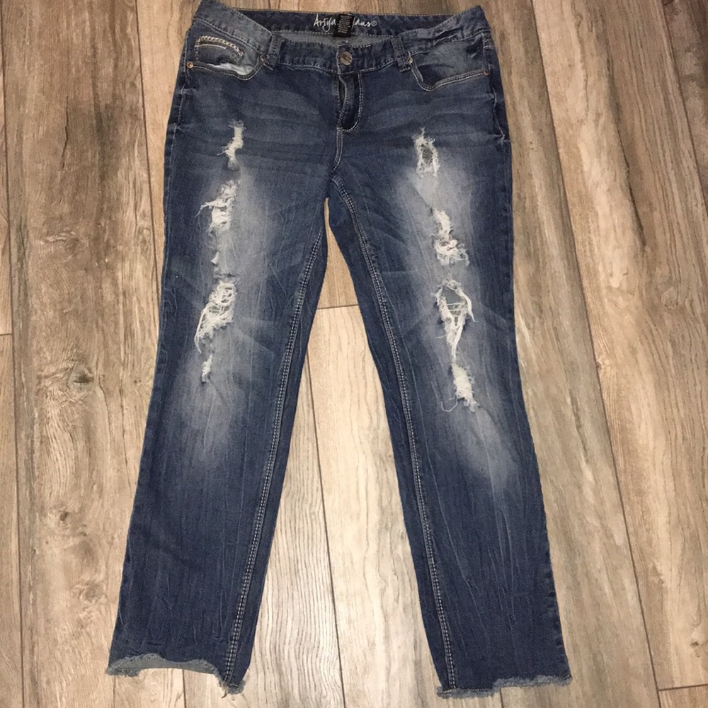 Cropped Factory Distressed Skinny Jeans 13/14